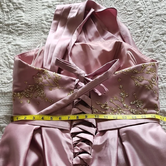 Elegant Strapless Pink Gown - Picture 12 of 13